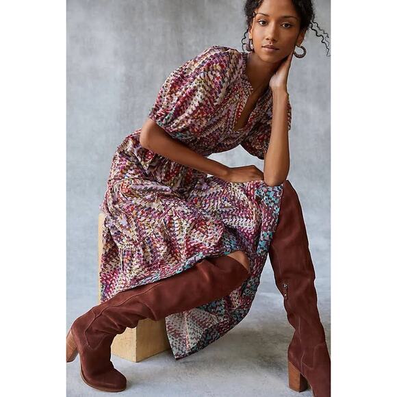 NWOT Kelsi Dagger Brooklyn Brown Suede over the knee boots - Picture 2 of 10